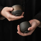Espresso Cups Ceramic 80 ml | Handmade Rustic Stoneware | Heat Retaining Dishwasher and Microwave Safe Lead-Free Set