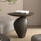 Sculptural Pedestal Side Table Modern Wabi Sabi Accent Table