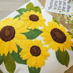 Sunflower Embroidered Cushion Cover Floral Throw Pillow Decorative Sofa Accent Cushion
