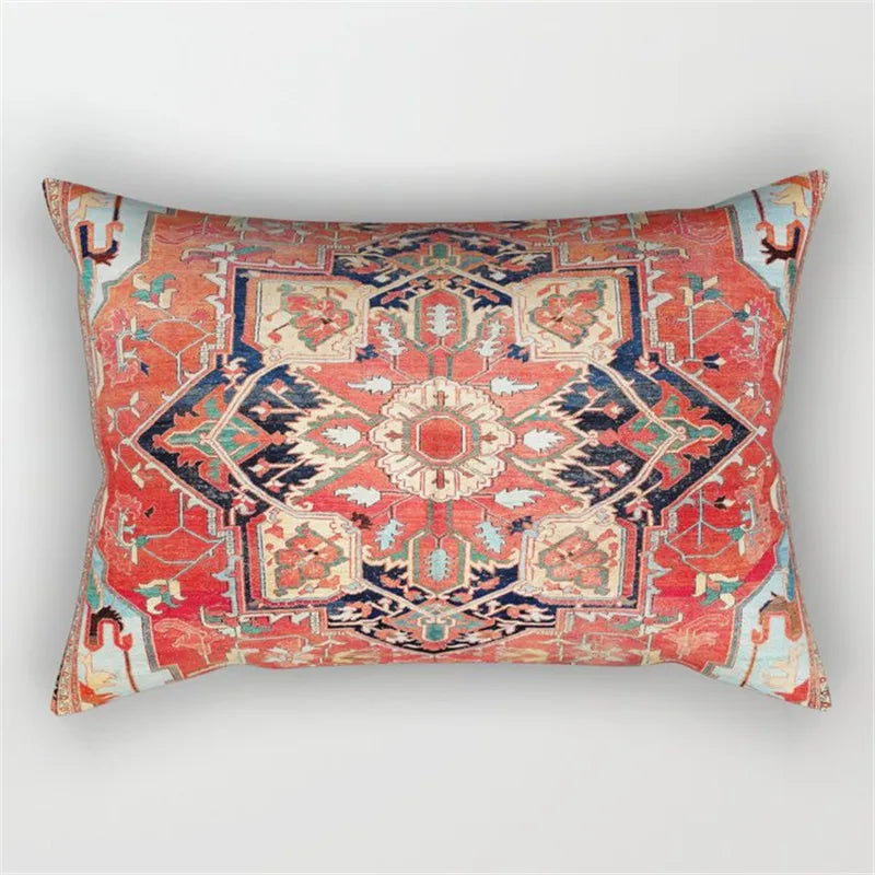 Moroccan Persian Style Pillowcase | Retro Bohemian Decorative Pattern | Vintage Texture for Sofas Beds and Accent Chairs