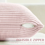 Corduroy Striped Throw Pillow Textured Decorative Cushion Cover