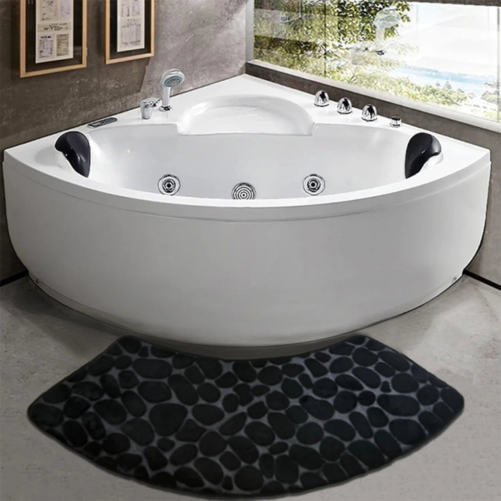 Curved Thickened Non-slip Bath Mat for Shower and Toilet Floor
