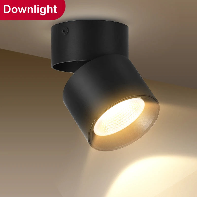 LED Surface Mounted Recessed Spotlight Tri-Color Ceiling Lamp
