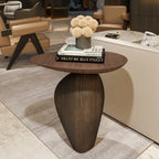 Sculptural Pedestal Side Table Modern Wabi Sabi Accent Table