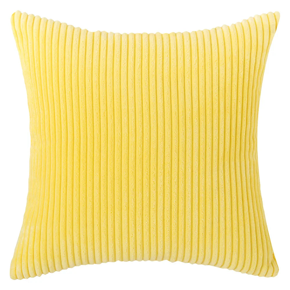 Corduroy Striped Throw Pillow Textured Decorative Cushion Cover