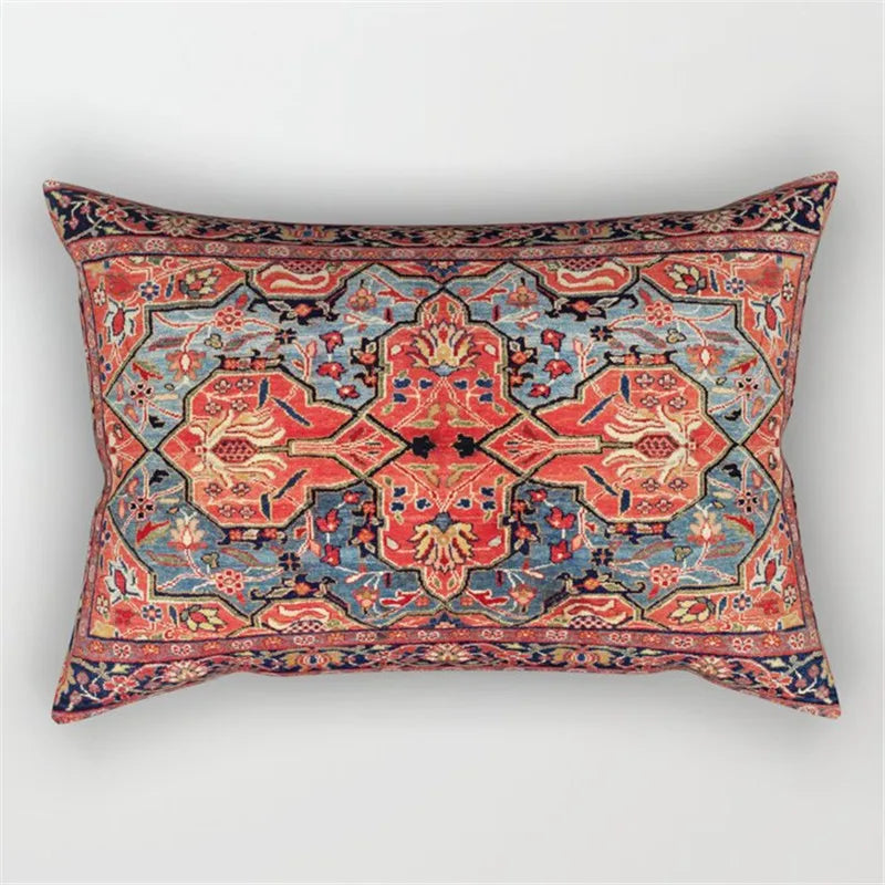 Moroccan Persian Style Pillowcase | Retro Bohemian Decorative Pattern | Vintage Texture for Sofas Beds and Accent Chairs