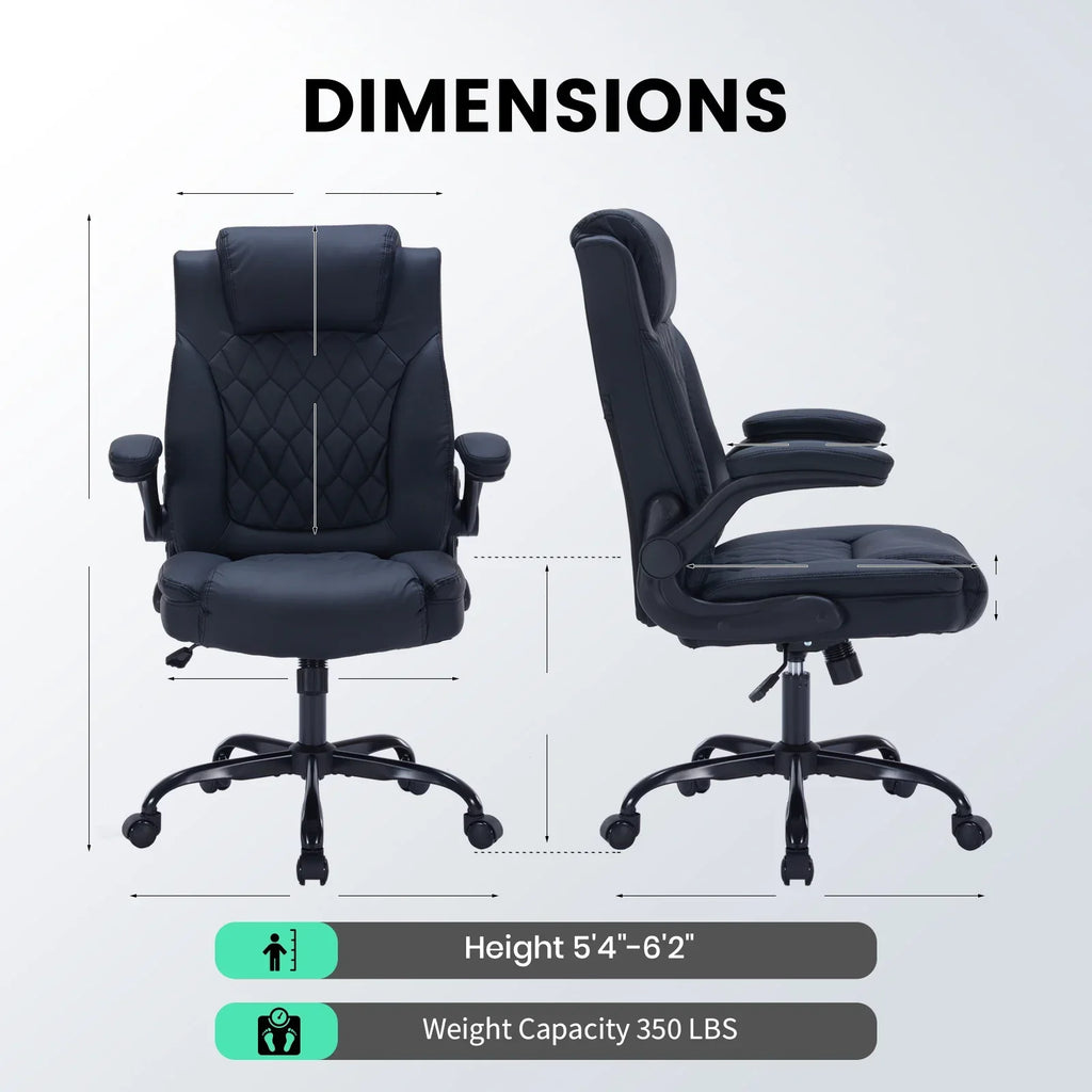 Ergonomic Executive Office Chair Padded Leather Desk Chair