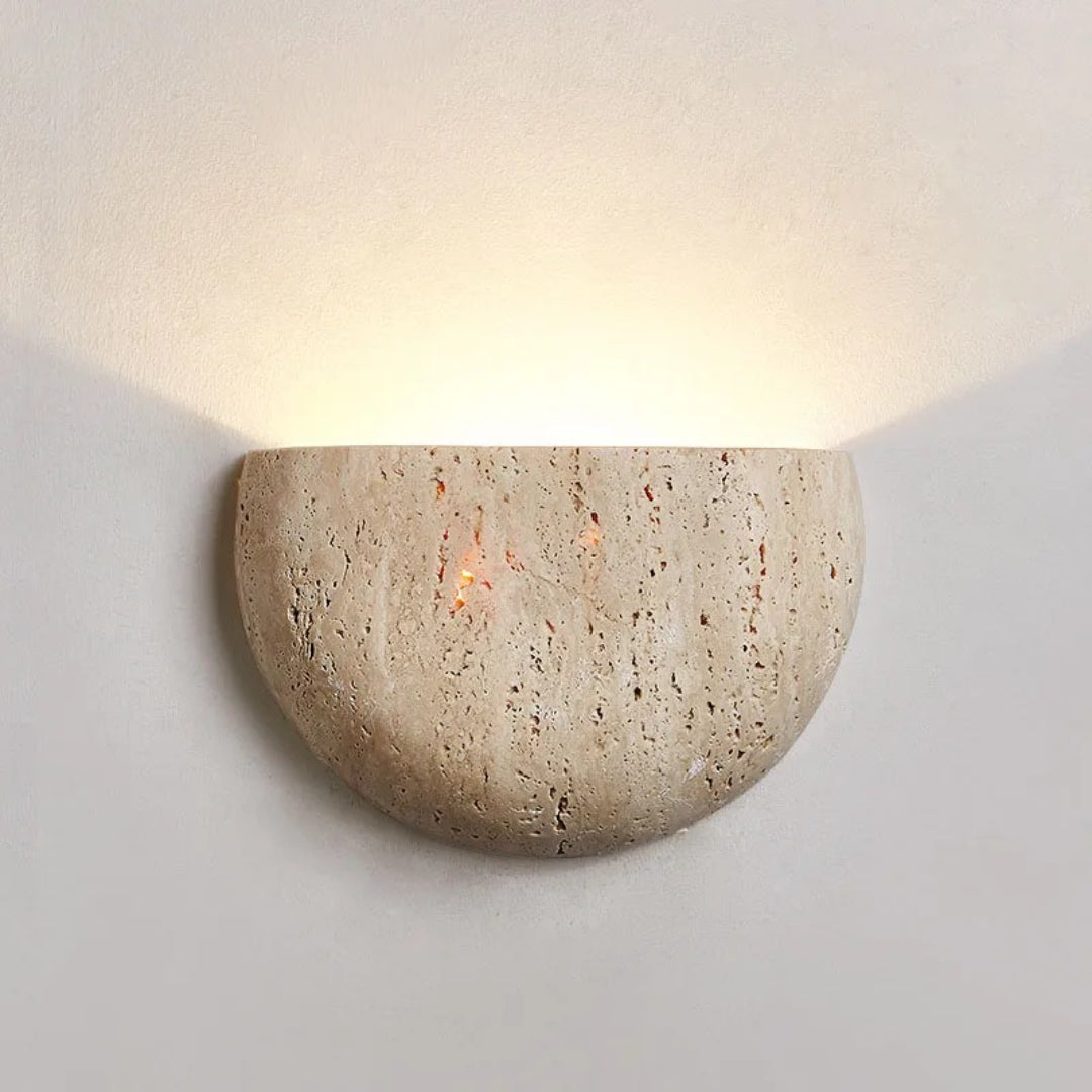 Half Moon Stone Wall Light