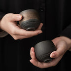 Espresso Cups Ceramic 80 ml | Handmade Rustic Stoneware | Heat Retaining Dishwasher and Microwave Safe Lead-Free Set