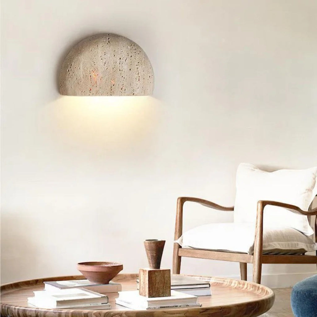 Half Moon Stone Wall Light