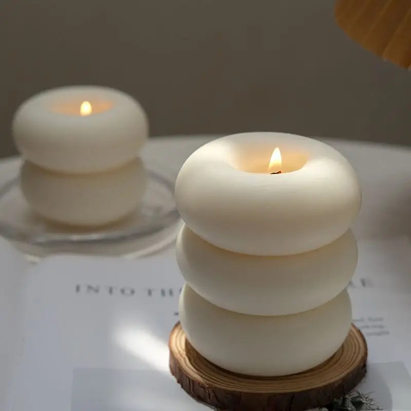 Round Smokeless Donut Aromatherapy Candle