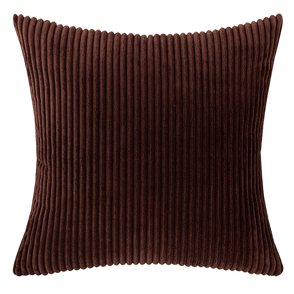Corduroy Striped Throw Pillow Textured Decorative Cushion Cover