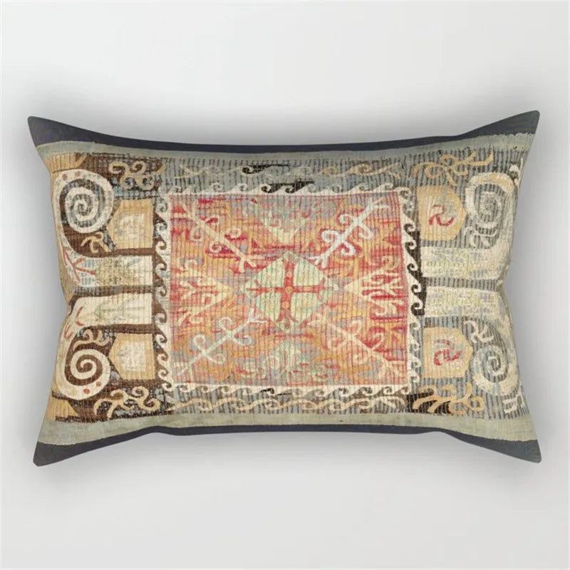 Moroccan Persian Style Pillowcase | Retro Bohemian Decorative Pattern | Vintage Texture for Sofas Beds and Accent Chairs