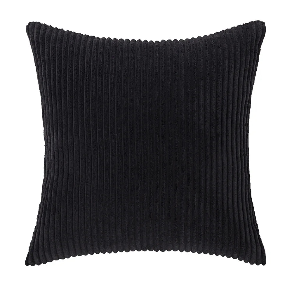 Corduroy Striped Throw Pillow Textured Decorative Cushion Cover