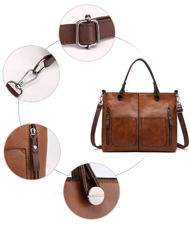 Women's Leather Shoulder Bag | Water-Resistant Crossbody Handbag with Adjustable Strap and Secure Magnetic Closure