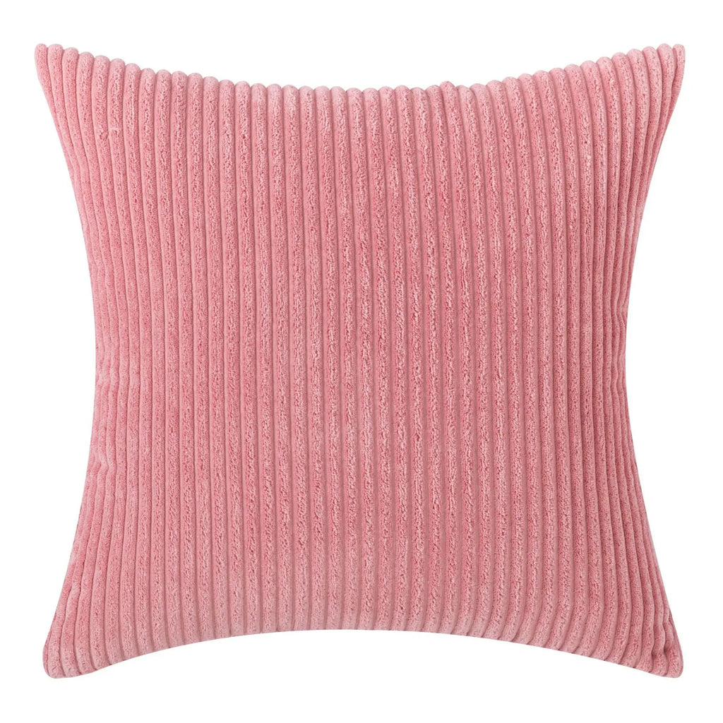Corduroy Striped Throw Pillow Textured Decorative Cushion Cover