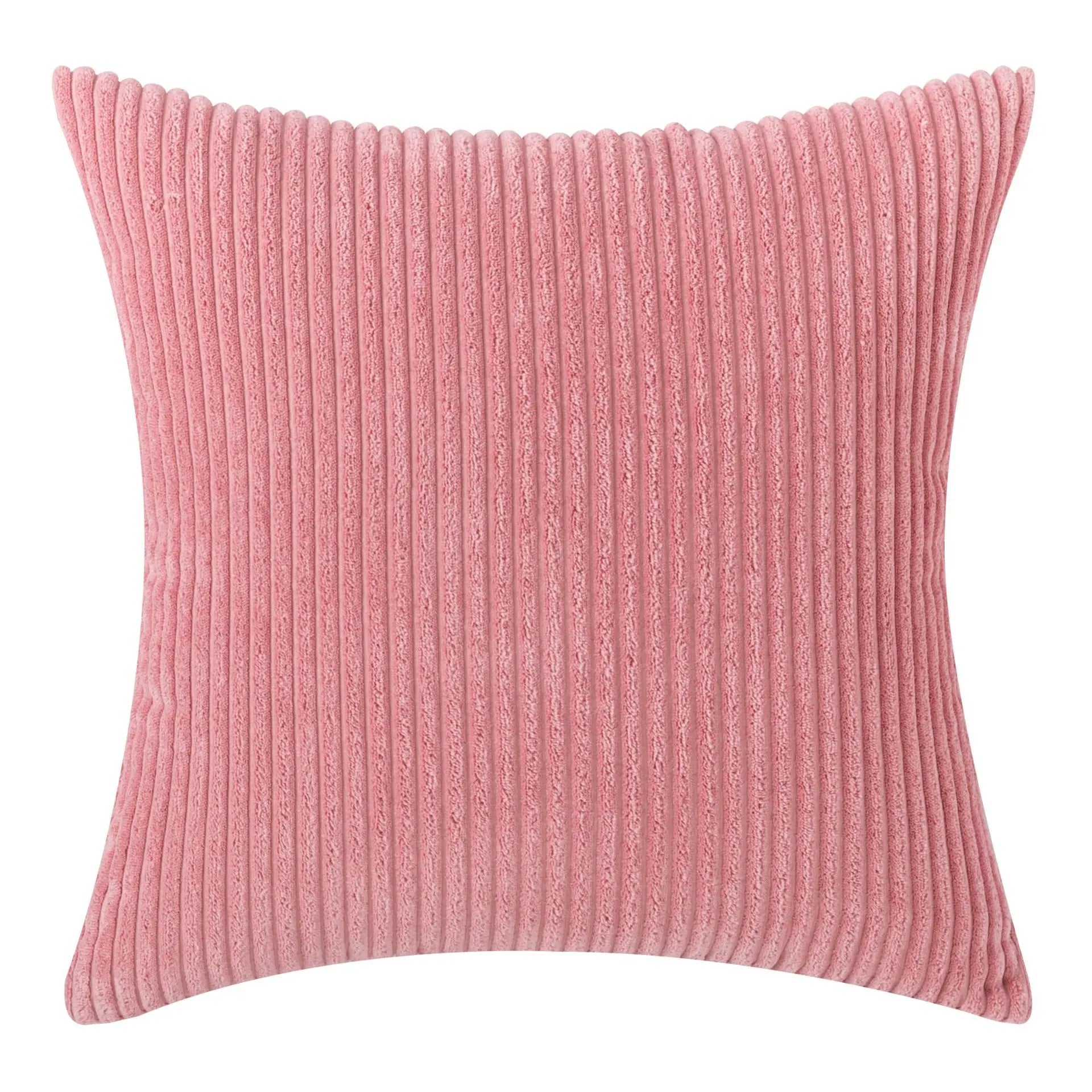 Corduroy Striped Throw Pillow Textured Decorative Cushion Cover