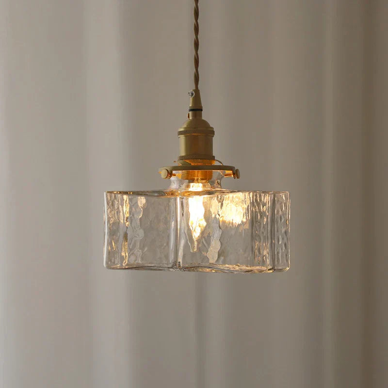 Vintage Textured Glass Pendant Light