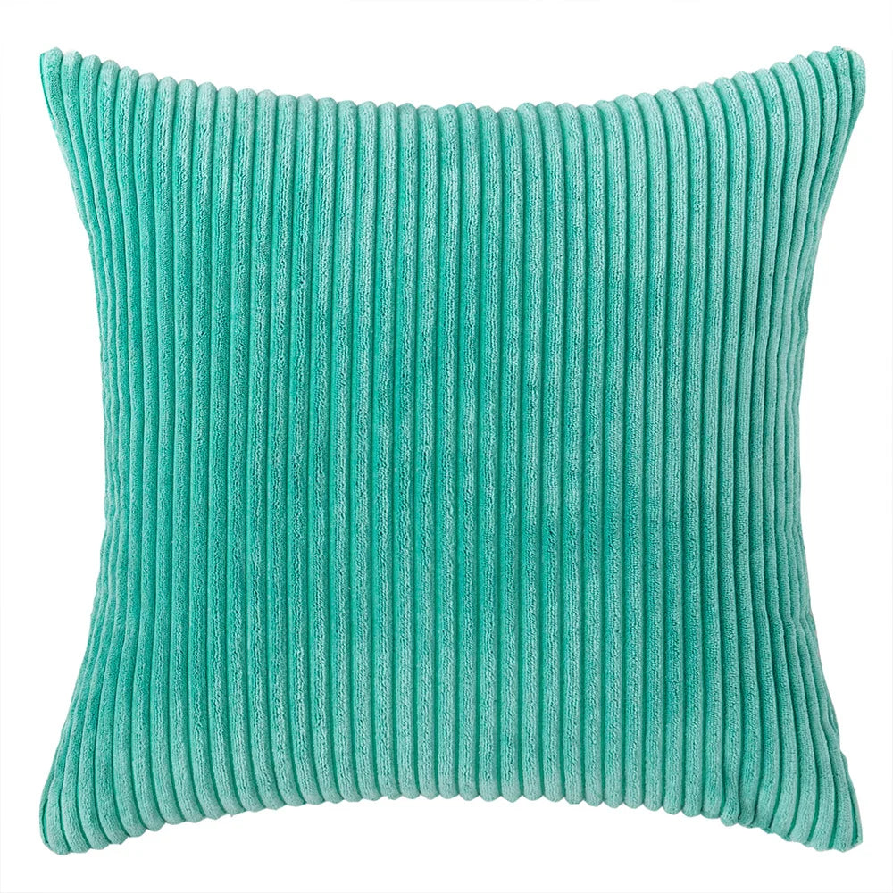 Corduroy Striped Throw Pillow Textured Decorative Cushion Cover