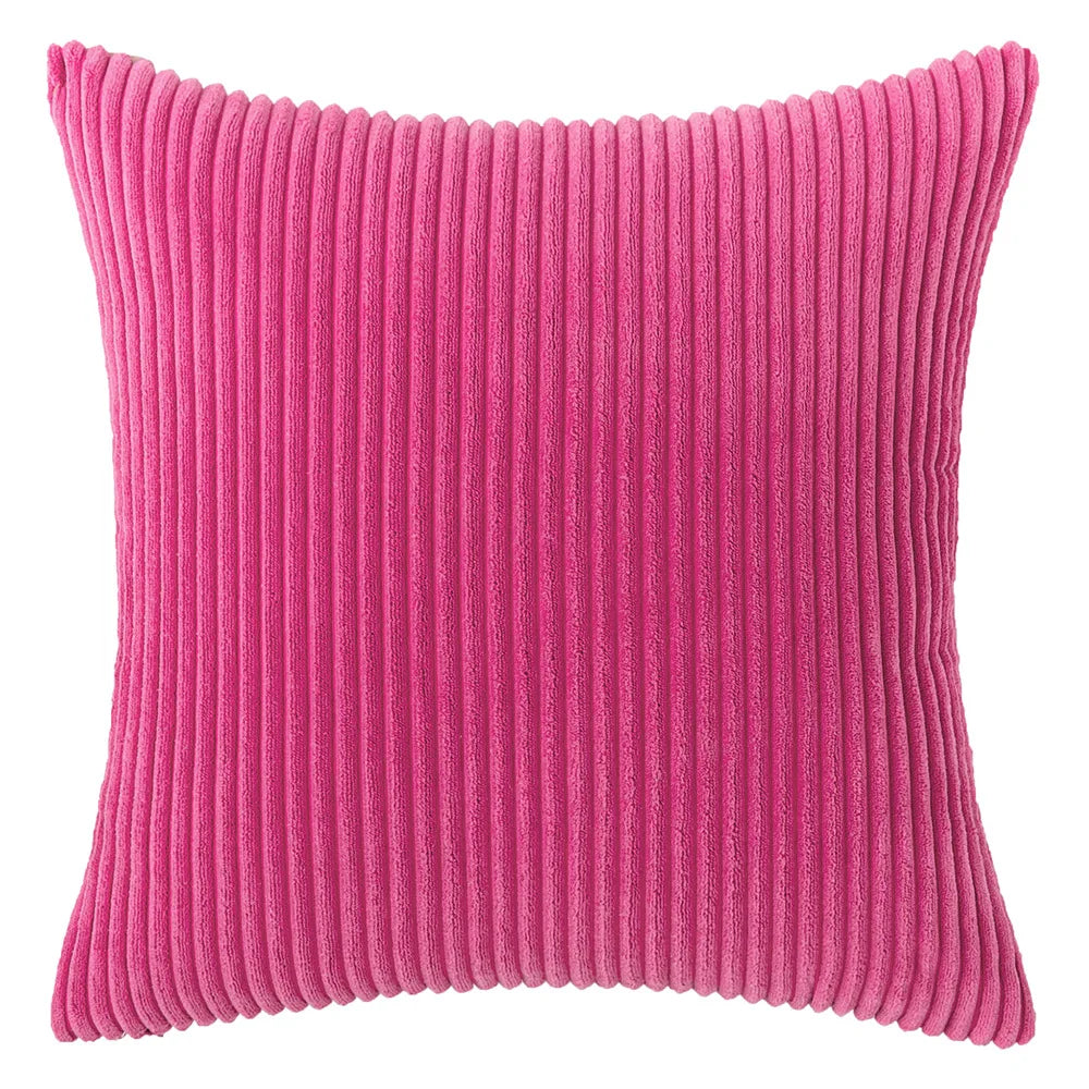 Corduroy Striped Throw Pillow Textured Decorative Cushion Cover
