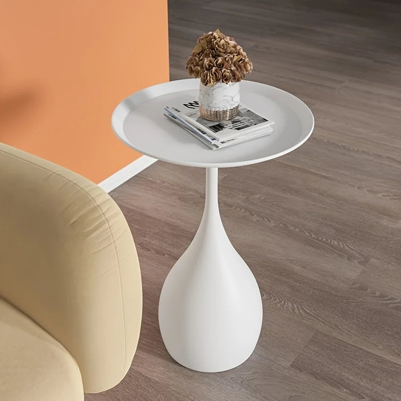 Mobile Round Side Table with Light Luxury Mini Design for Sofa or Bed