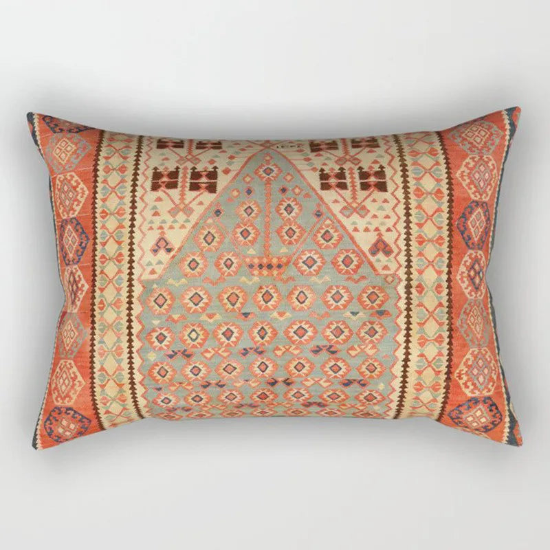Moroccan Persian Style Pillowcase | Retro Bohemian Decorative Pattern | Vintage Texture for Sofas Beds and Accent Chairs