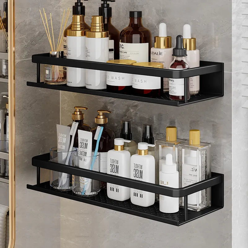 Shower Shelf Aluminum Rustproof Wall Mounted Storage | Single Tier Design | Moisture Resistant Bathroom Organizer