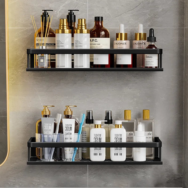 Shower Shelf Aluminum Rustproof Wall Mounted Storage | Single Tier Design | Moisture Resistant Bathroom Organizer