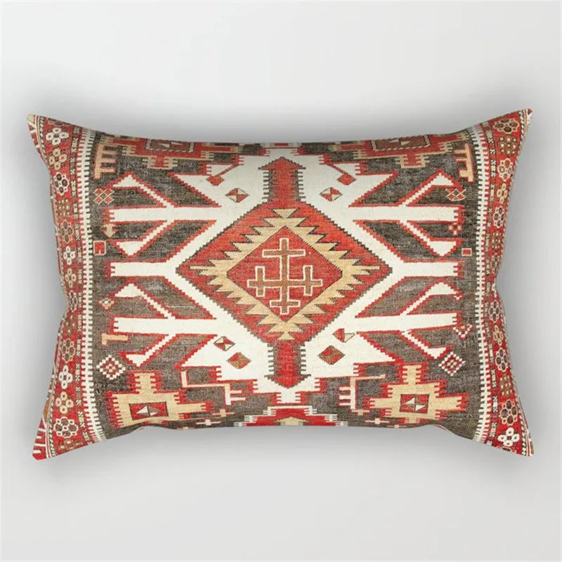 Moroccan Persian Style Pillowcase | Retro Bohemian Decorative Pattern | Vintage Texture for Sofas Beds and Accent Chairs