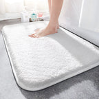 Microfiber Bathroom Mat Ultra Absorbent Thick Pile | Anti-Slip Backing for Safety | Machine Washable Soft Floor Rug for Shower