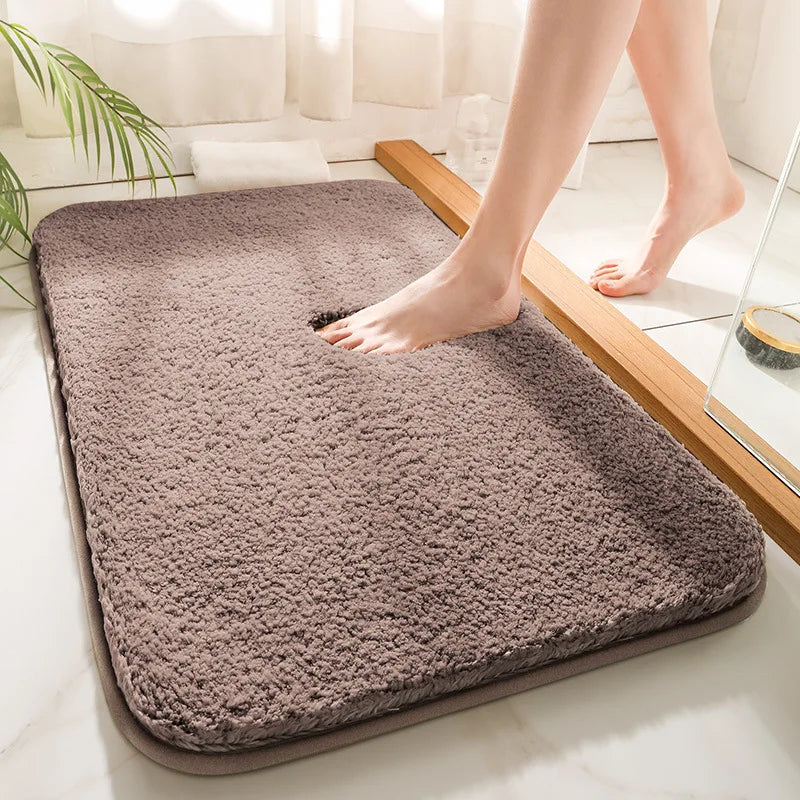 Microfiber Bathroom Mat Ultra Absorbent Thick Pile | Anti-Slip Backing for Safety | Machine Washable Soft Floor Rug for Shower
