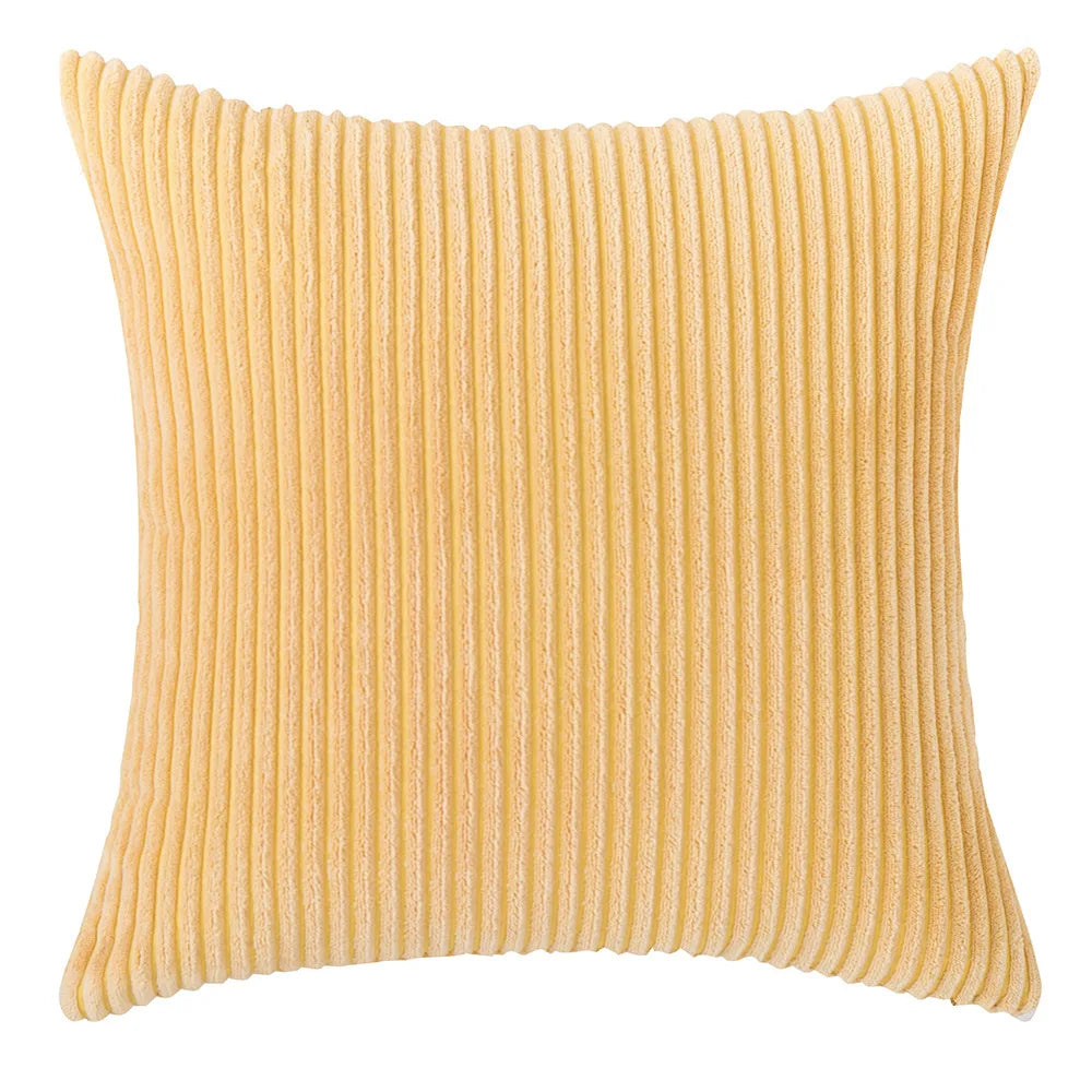 Corduroy Striped Throw Pillow Textured Decorative Cushion Cover