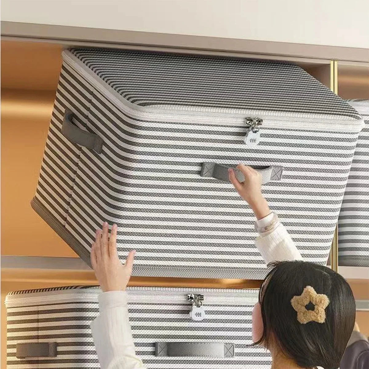 Large Foldable Storage Box with Zipper
