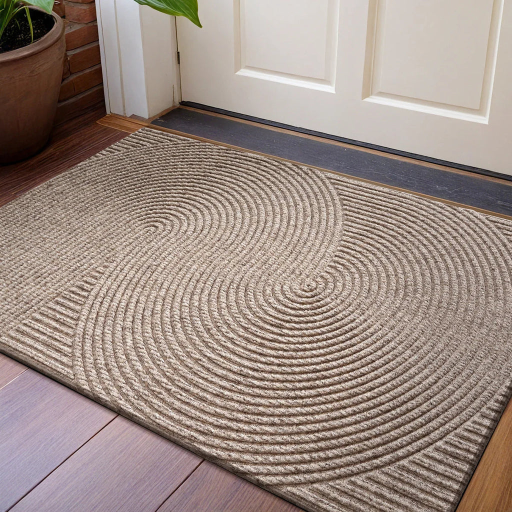 3D Groove Doormat - Wear-Resistant Polyester with Non-Slip for Indoor and Outdoor Use