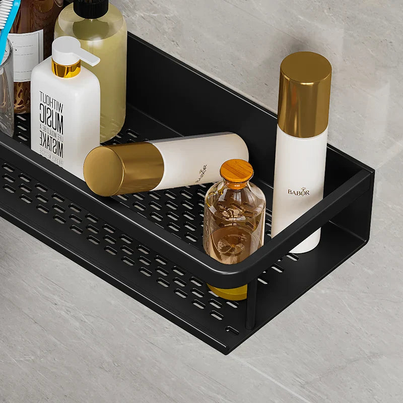 Shower Shelf Aluminum Rustproof Wall Mounted Storage | Single Tier Design | Moisture Resistant Bathroom Organizer