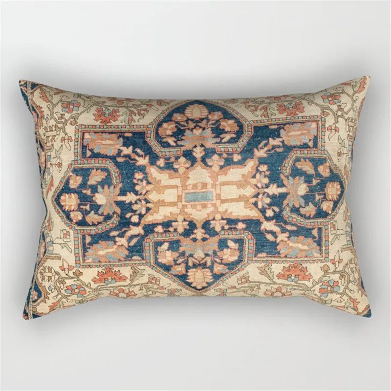 Moroccan Persian Style Pillowcase | Retro Bohemian Decorative Pattern | Vintage Texture for Sofas Beds and Accent Chairs