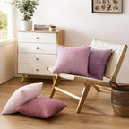 Corduroy Striped Throw Pillow Textured Decorative Cushion Cover