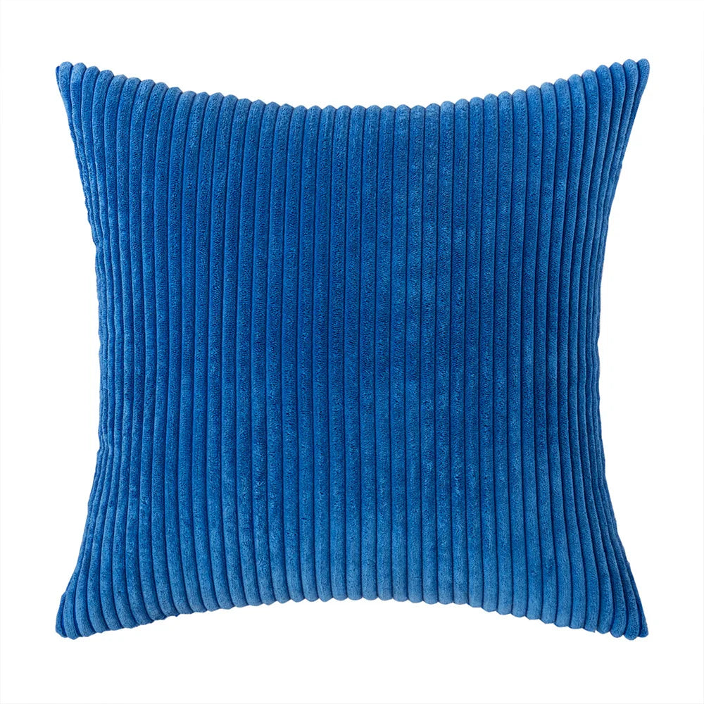 Corduroy Striped Throw Pillow Textured Decorative Cushion Cover