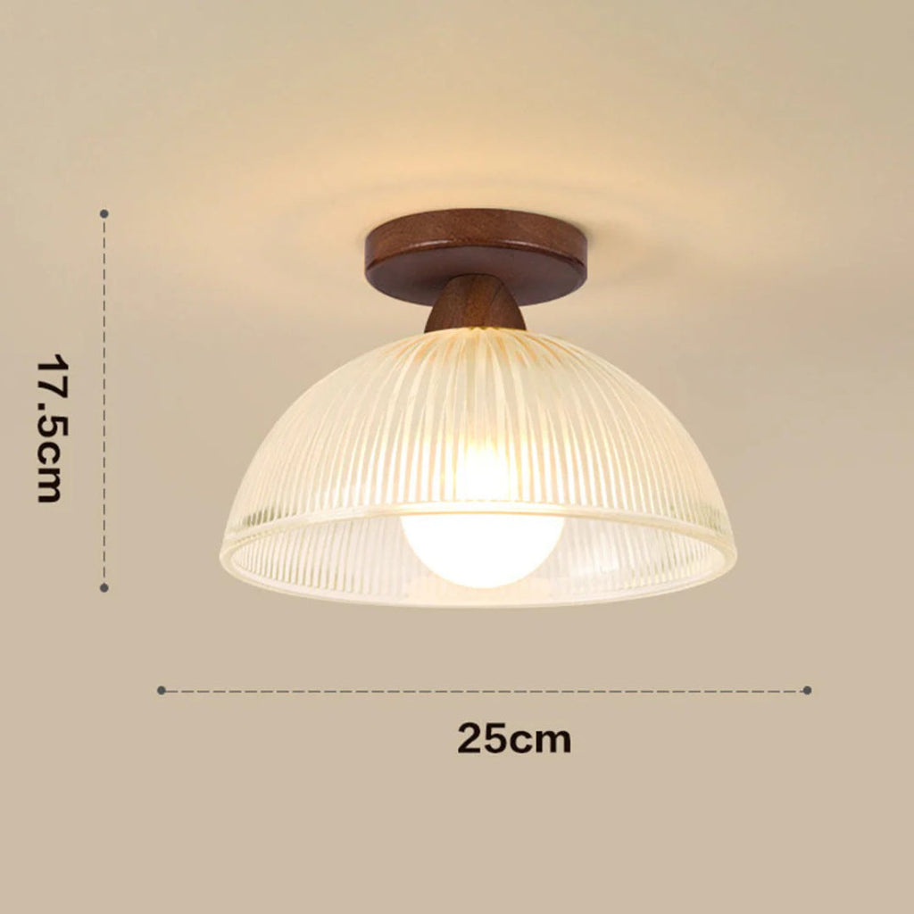 Minimalist Ribbed Glass Ceiling Light