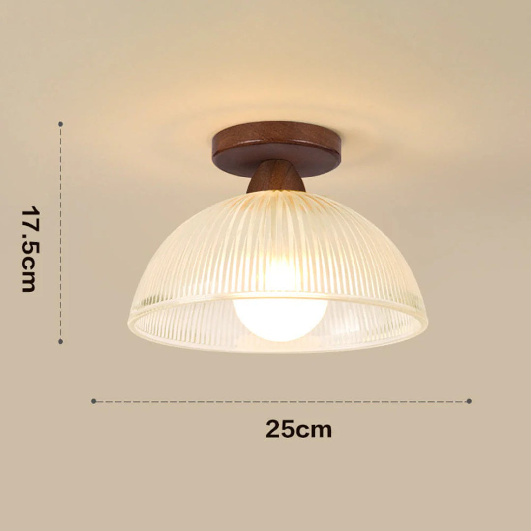 Minimalist Ribbed Glass Ceiling Light