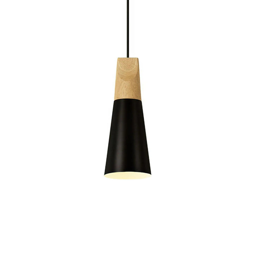 Scandinavian Wood Metal Pendant Light