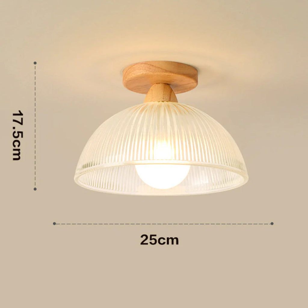 Minimalist Ribbed Glass Ceiling Light