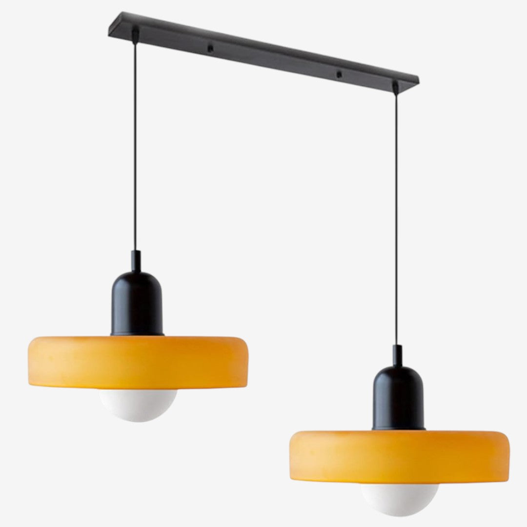 Double Glass Pendant Lamp – Retro Inspired Modern Dining Table Design