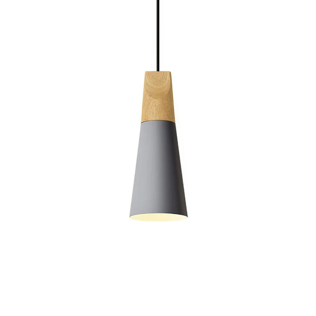 Scandinavian Wood Metal Pendant Light