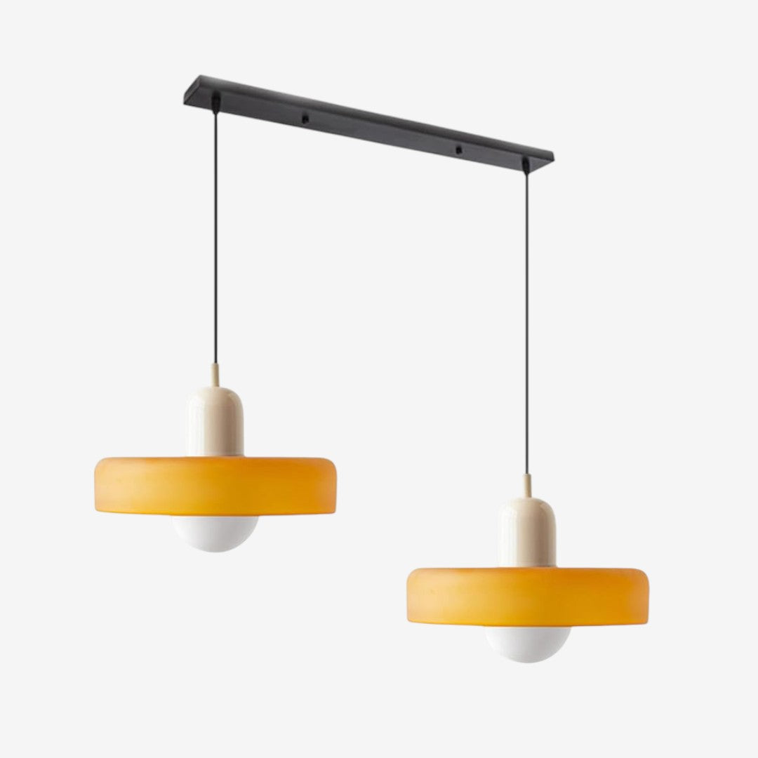 Double Glass Pendant Lamp – Retro Inspired Modern Dining Table Design