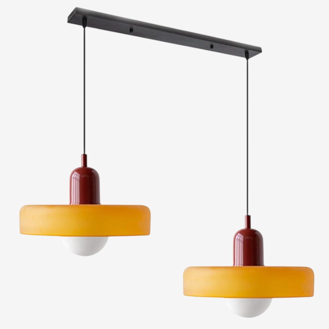 Double Glass Pendant Lamp – Retro Inspired Modern Dining Table Design