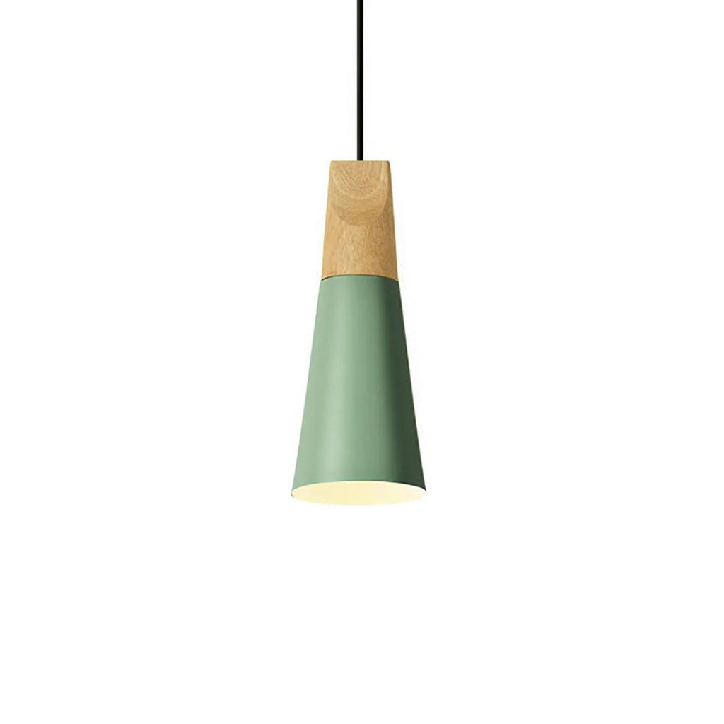 Scandinavian Wood Metal Pendant Light