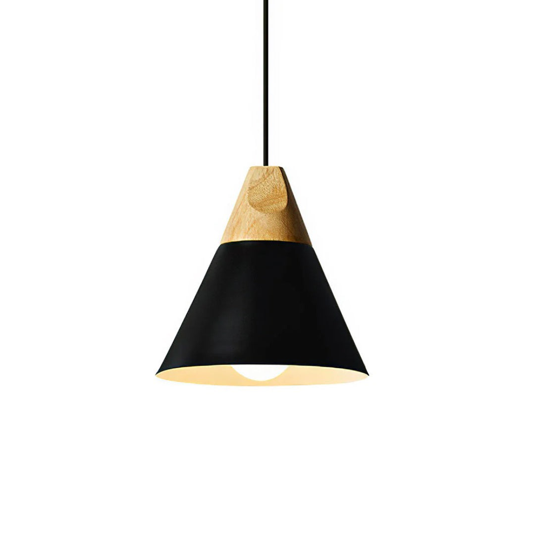 Scandinavian Wood Metal Pendant Light