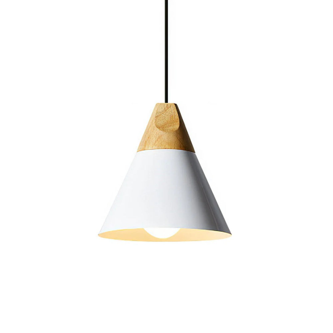 Scandinavian Wood Metal Pendant Light