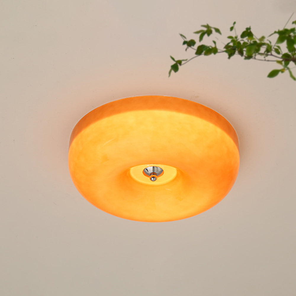 Glass Flush Mount Ceiling Light | Dimmable LED with Three Color Temperatures | Direct Wire Lighting for Bedrooms and Offices